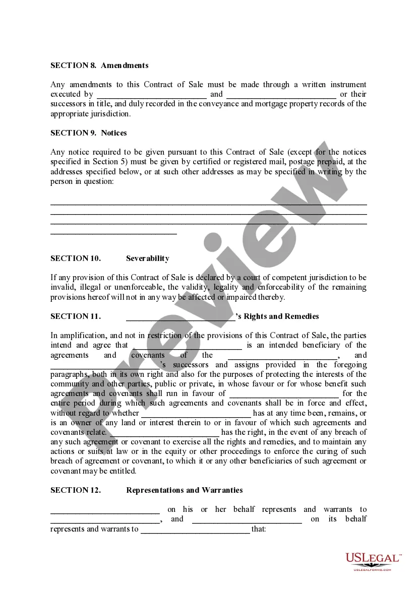 Preview Contract of Sale