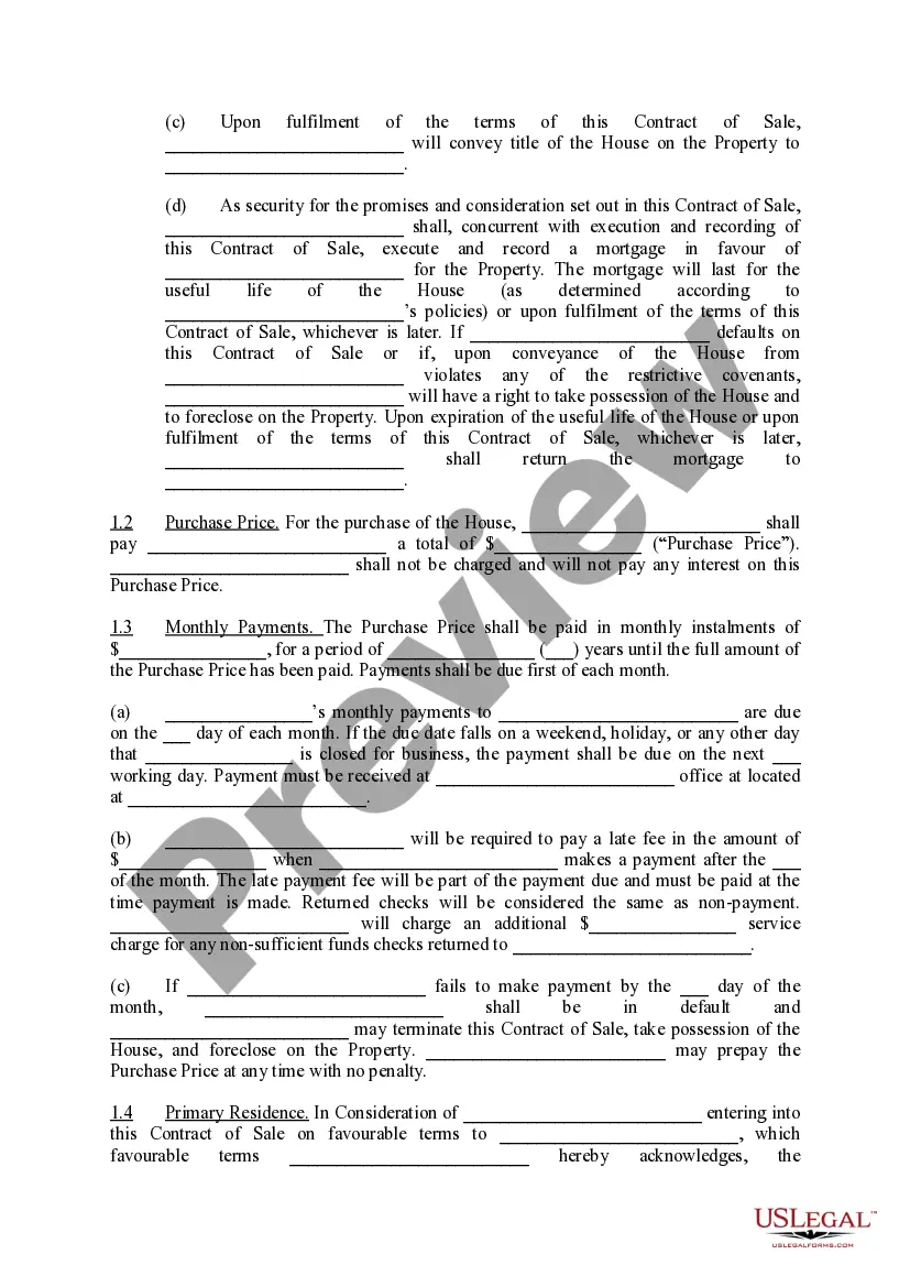 Preview Contract of Sale