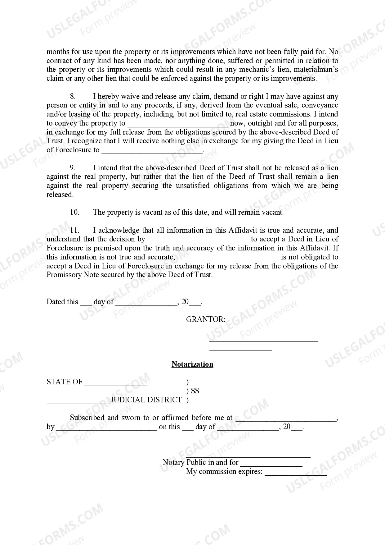 Preview Estoppel Affidavit