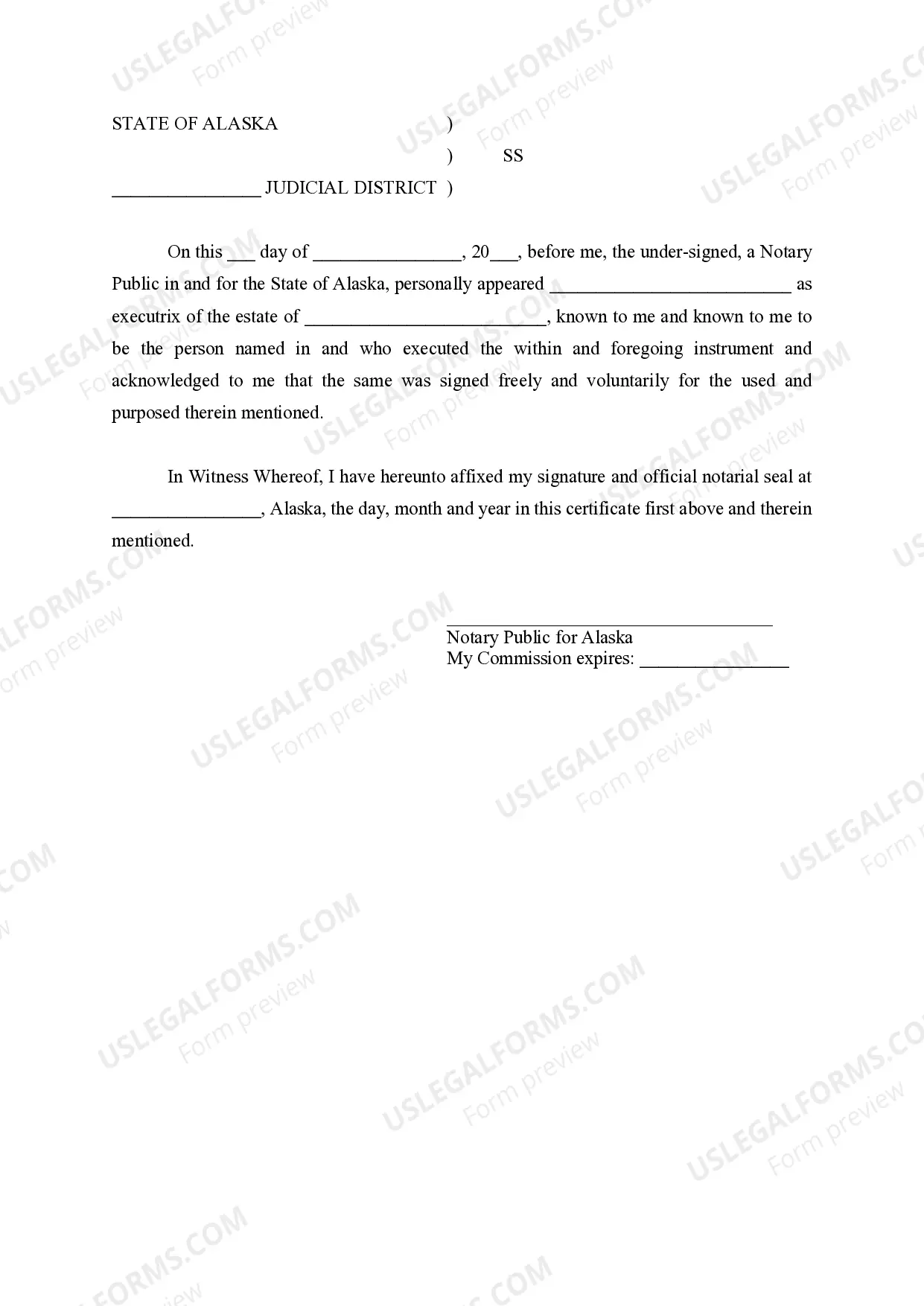 Preview Executrix's Deed