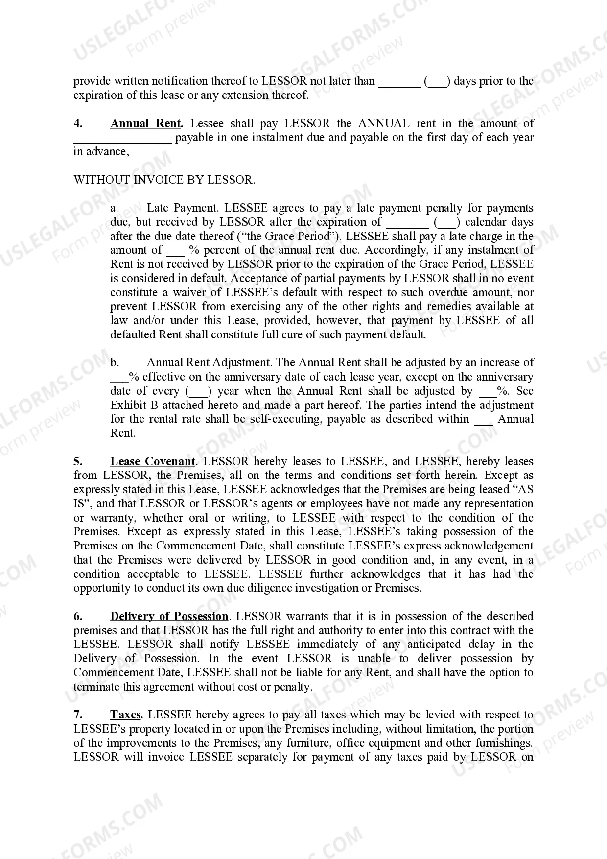 Preview Ground Lease Agreement