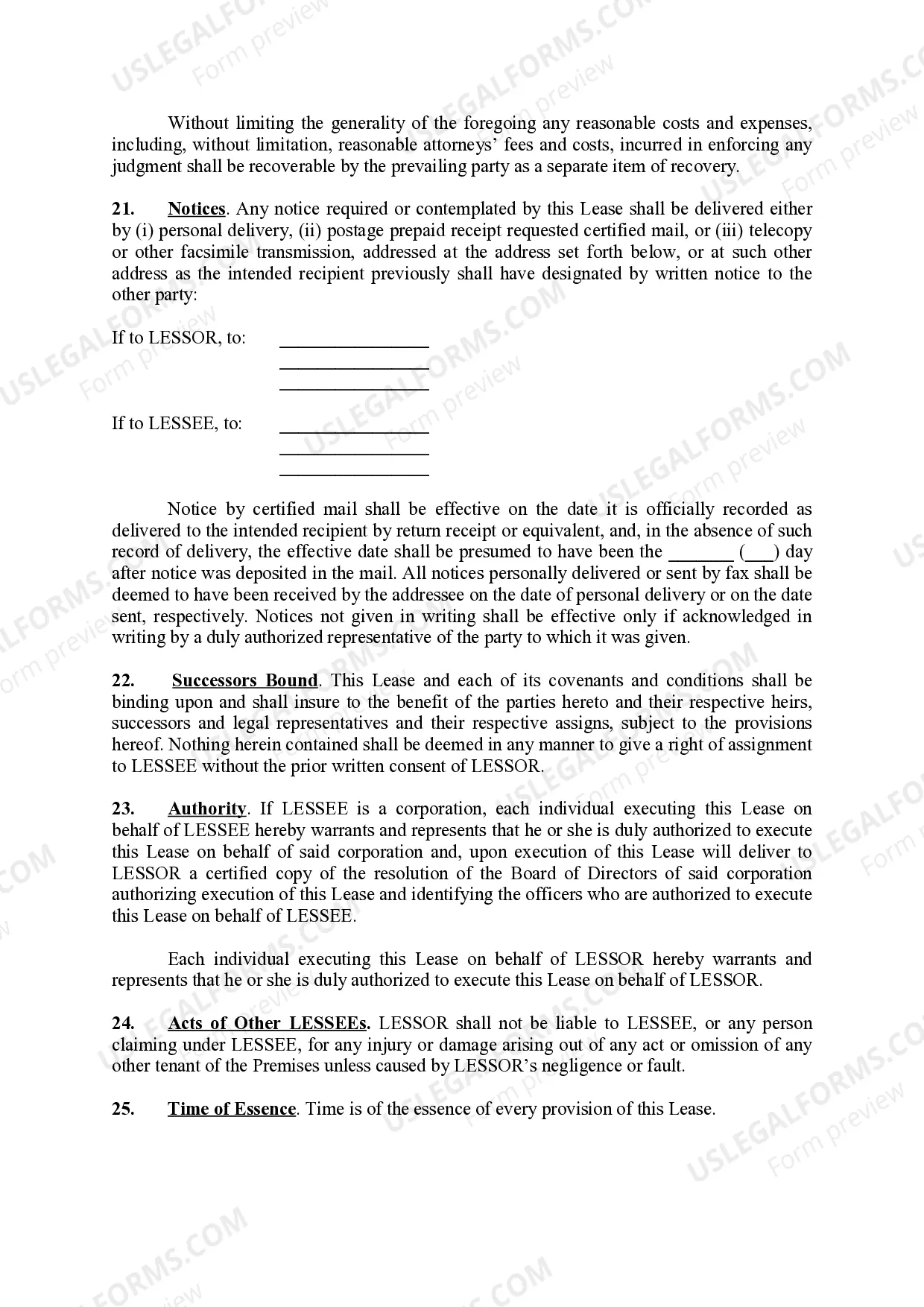 Preview Ground Lease Agreement