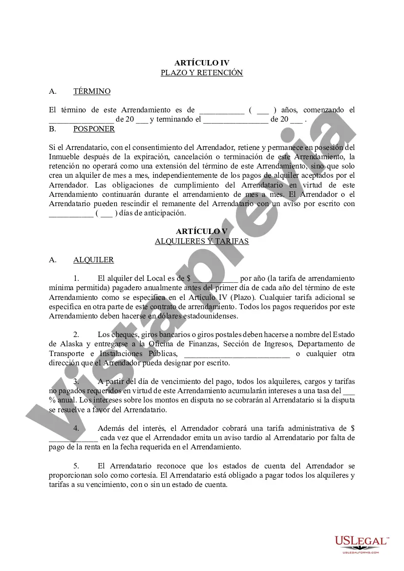 Preview Contrato de Arrendamiento de Terreno - Departamento de Transporte e Instalaciones Públicas