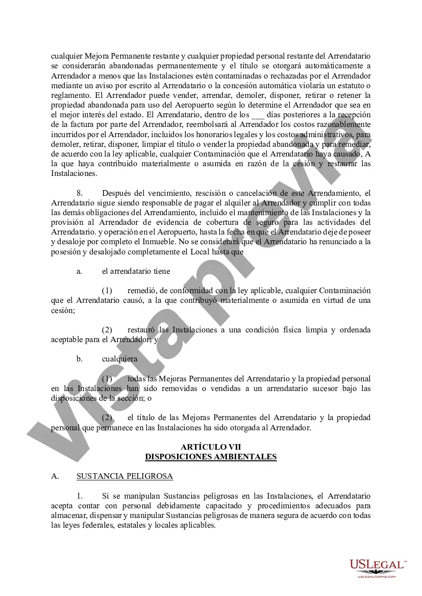 Preview Contrato de Arrendamiento de Terreno - Departamento de Transporte e Instalaciones Públicas