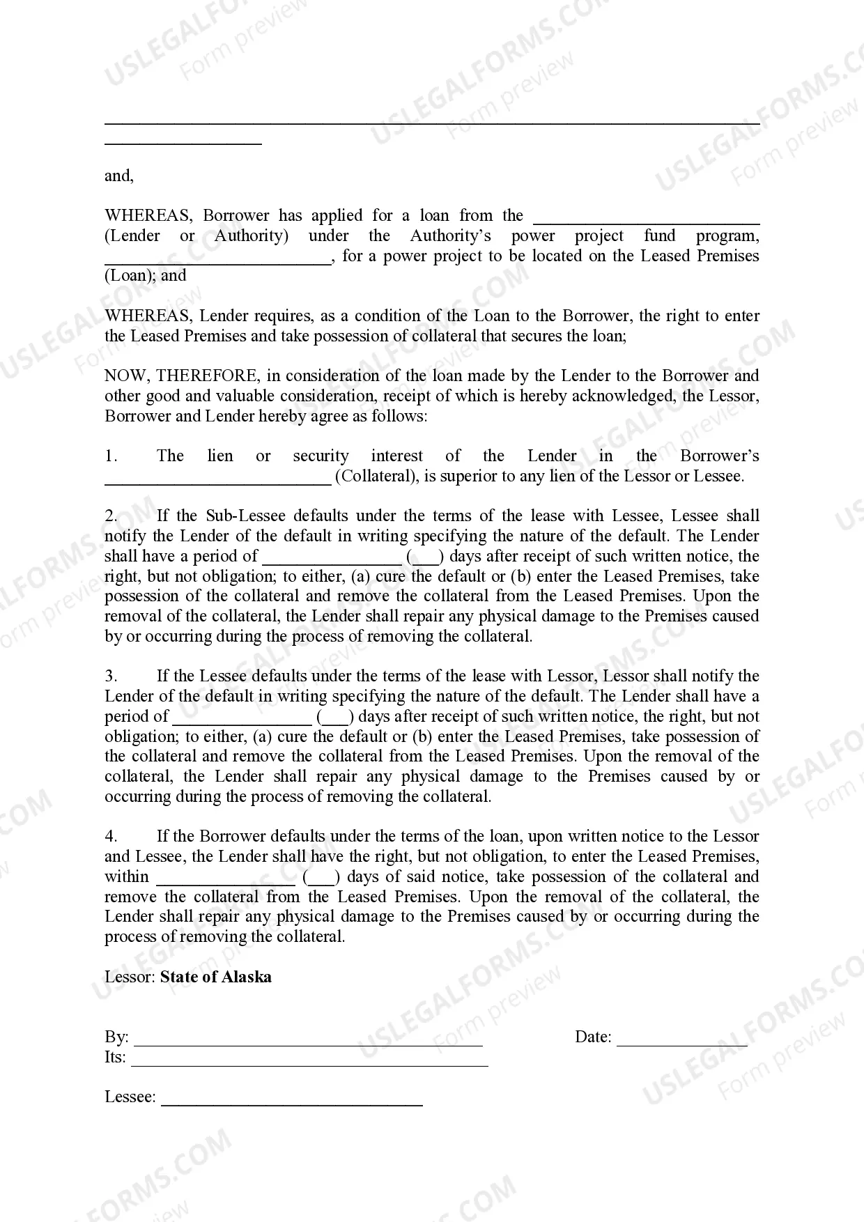 Preview Landlord's Waiver of Distraint