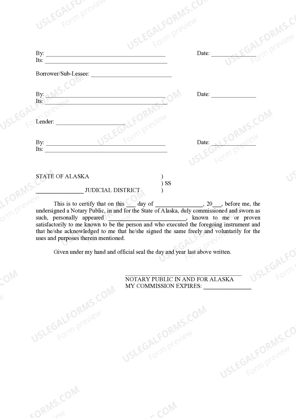 Preview Landlord's Waiver of Distraint