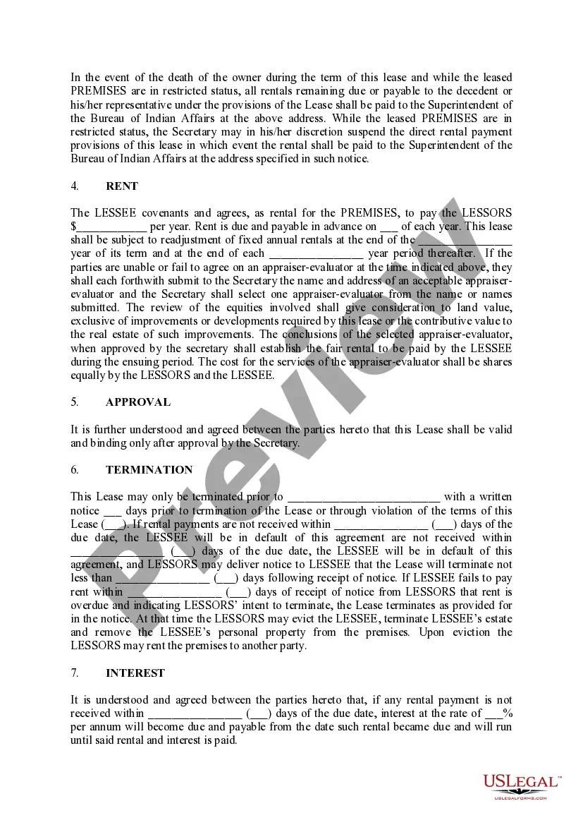 Preview Lease of Cabins