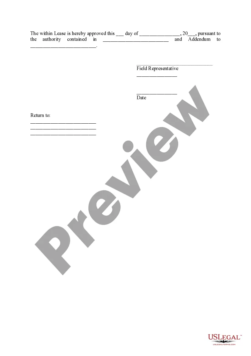 Preview Lease of Cabins