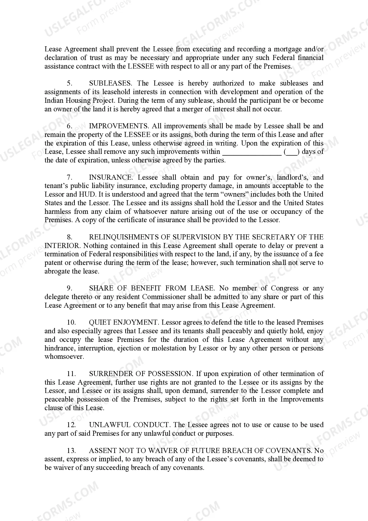 Preview Lease Agreement