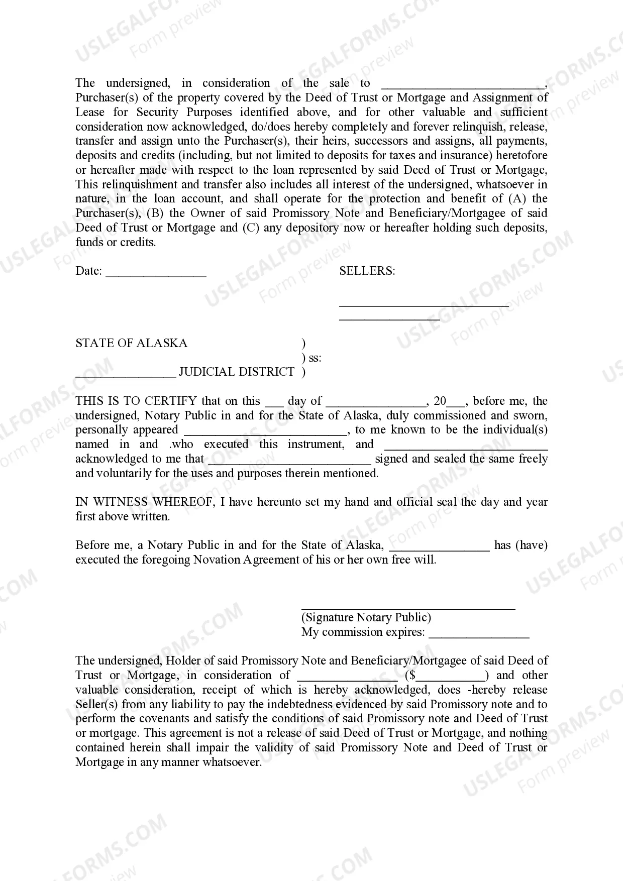 Preview Novation Agreement