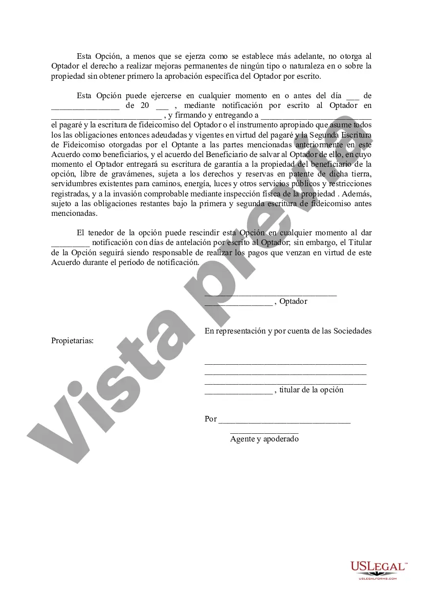 Preview Opción de Compra