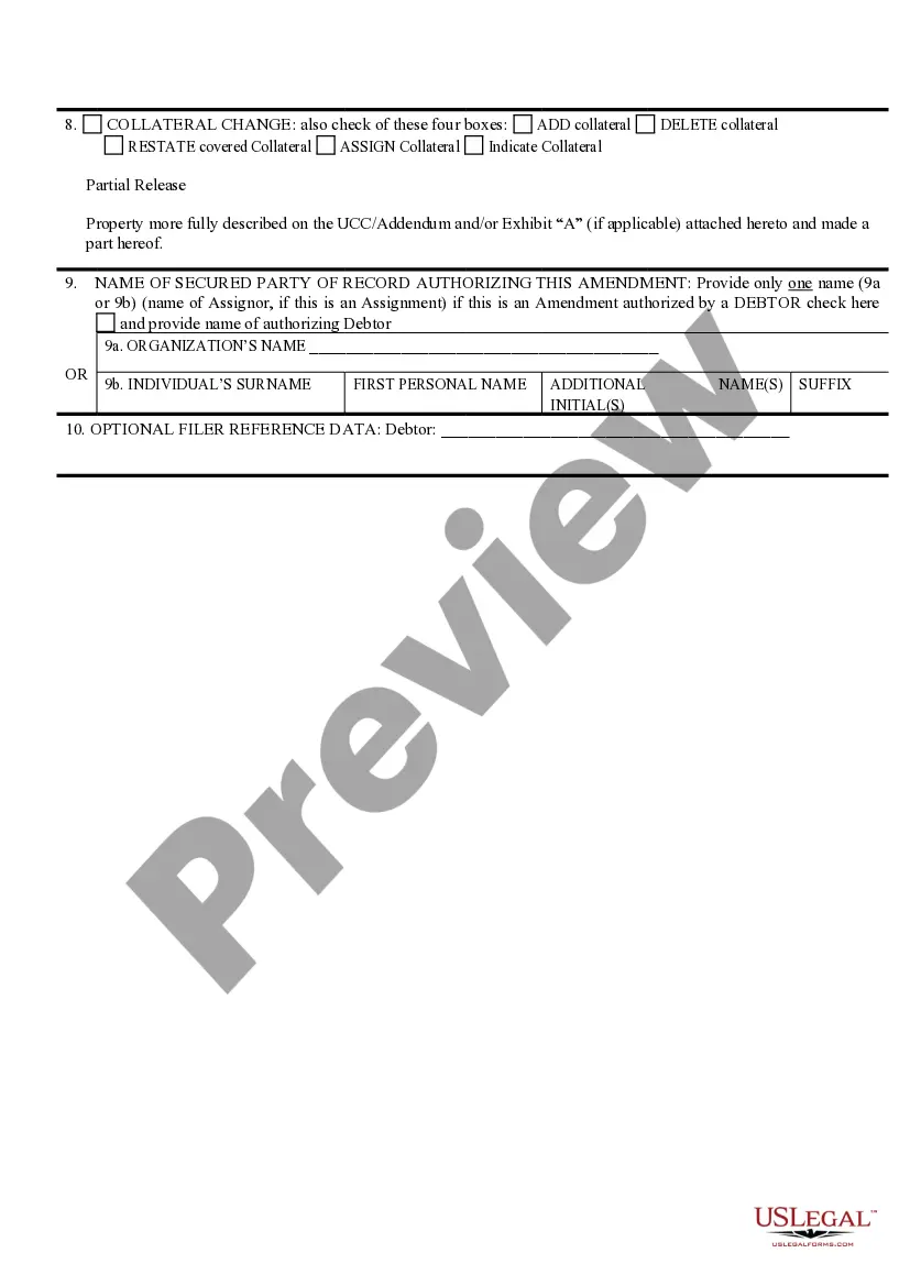 Preview UCC Financing Statement Amendment