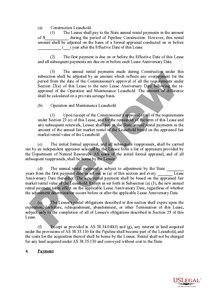 Preview Right of Way Lease - Alaska Stand Alone Gas Pipeline (ASAP)