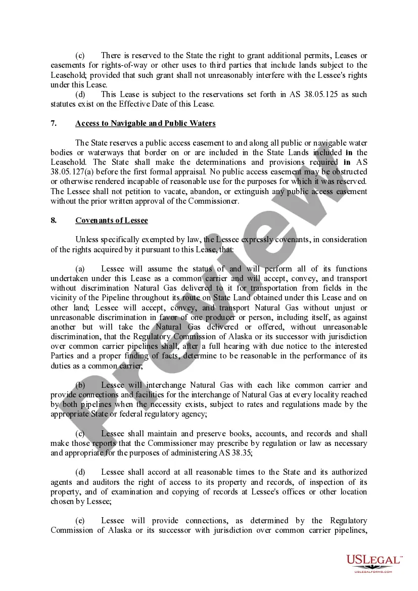 Preview Right of Way Lease - Alaska Stand Alone Gas Pipeline (ASAP)
