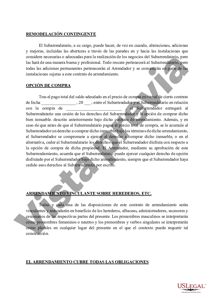 Preview Contrato de subarrendamiento