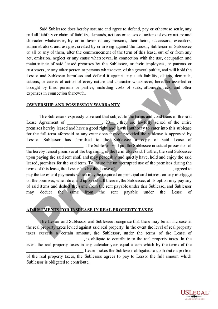 Get Sublease Agreement Preview Sublease Agreement
