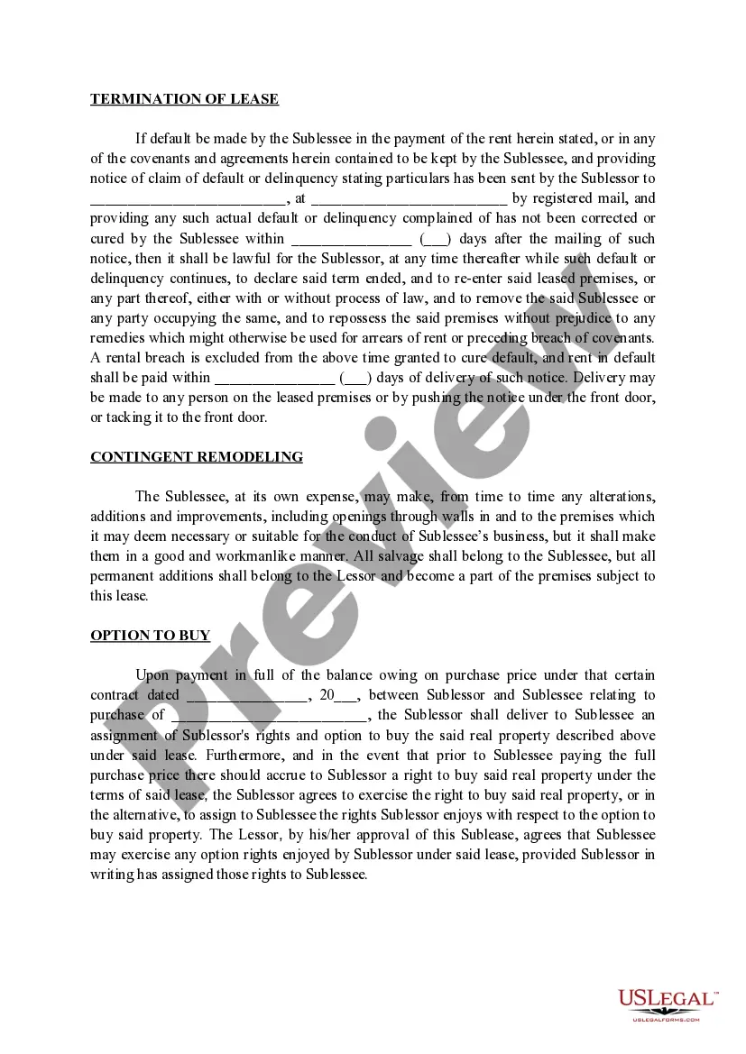 Get Sublease Agreement Preview Sublease Agreement