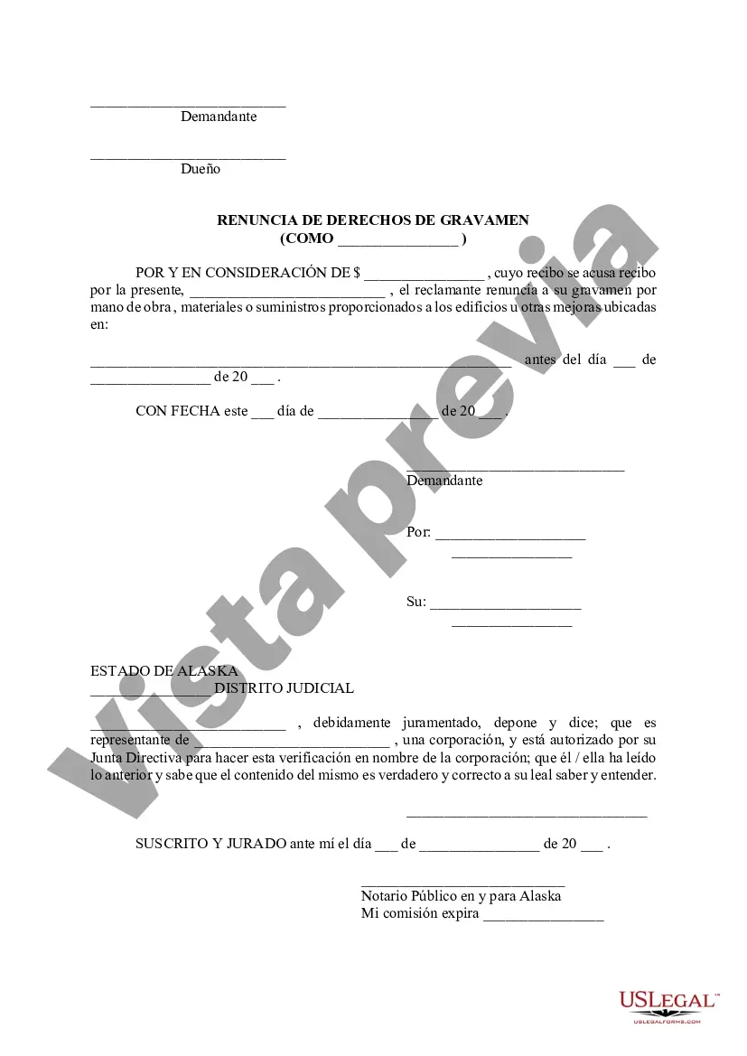 Preview Renuncia a los derechos de gravamen