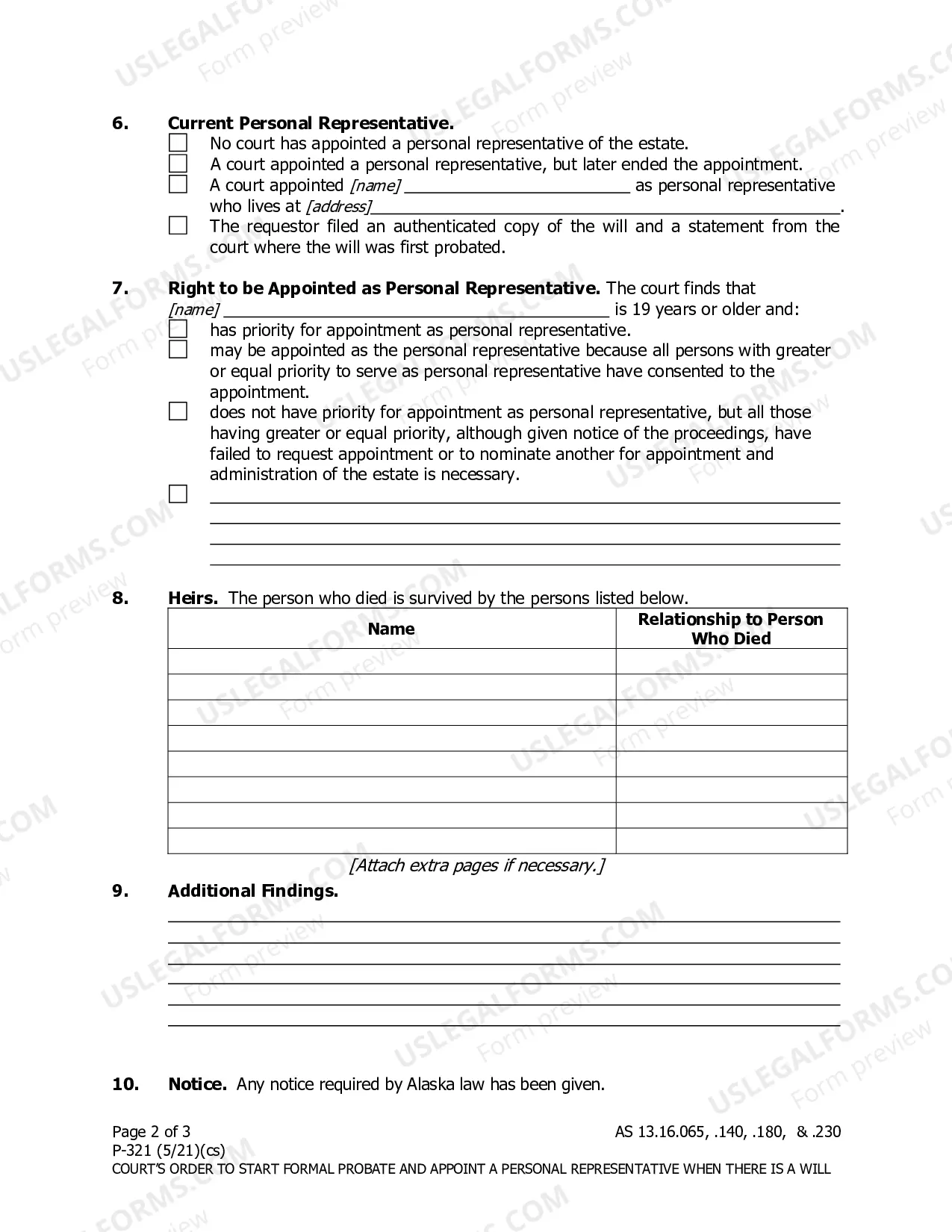 Preview Order Starting Formal Probate and Appointing Personal Representative When There is a Will