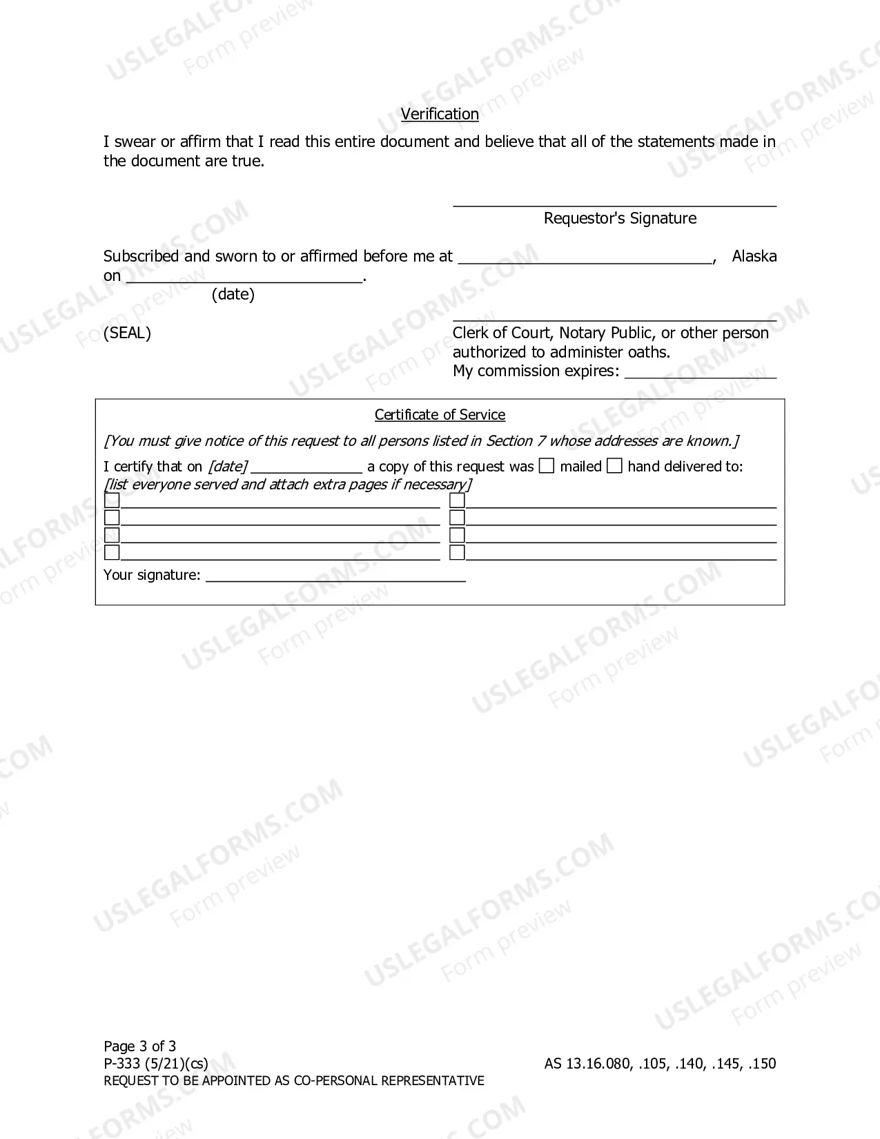 Preview Request to Be Appointed as a Co-Personal Representative