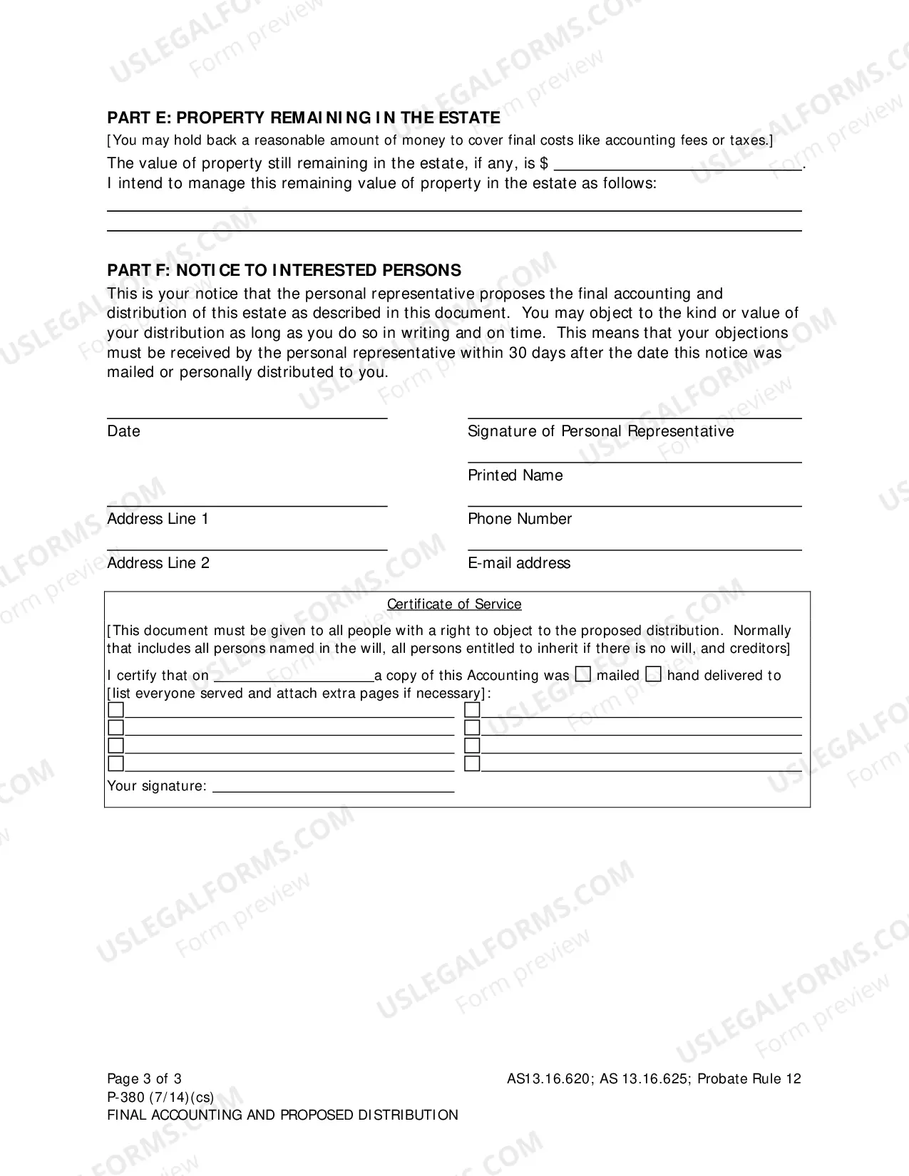 Preview Final Accounting and Proposed Distribution