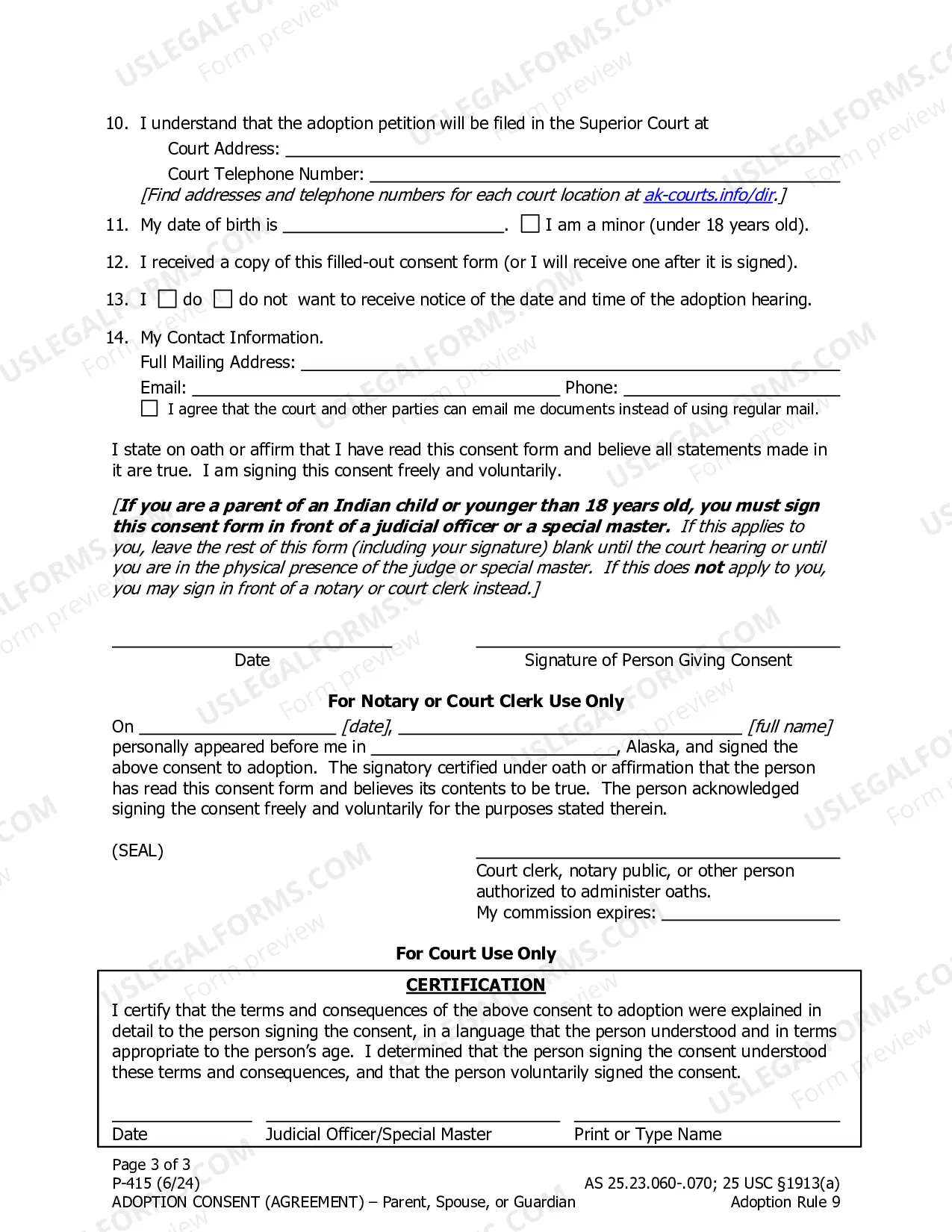 Preview Consent to Stepparent Adoption - from Parent Giving Up Child