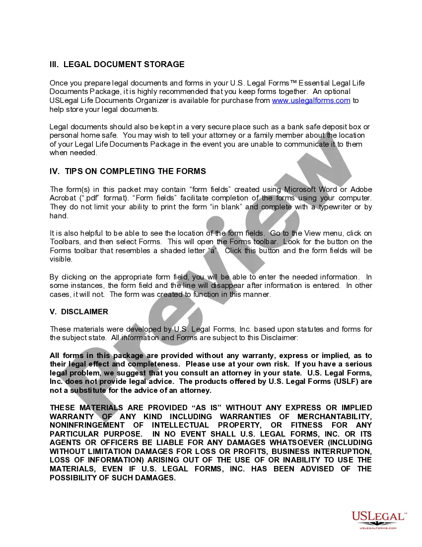 Preview Alaska Life Documents Planning Package, including Will, Power of Attorney and Living Will