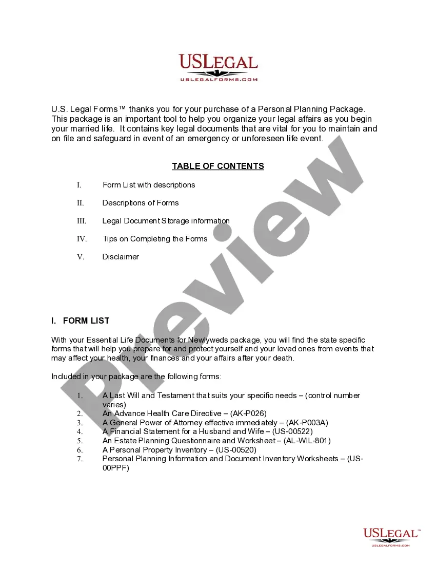 Get Alaska Essential Legal Life Documents for Newlyweds Preview Alaska Essential Legal Life Documents for Newlyweds
