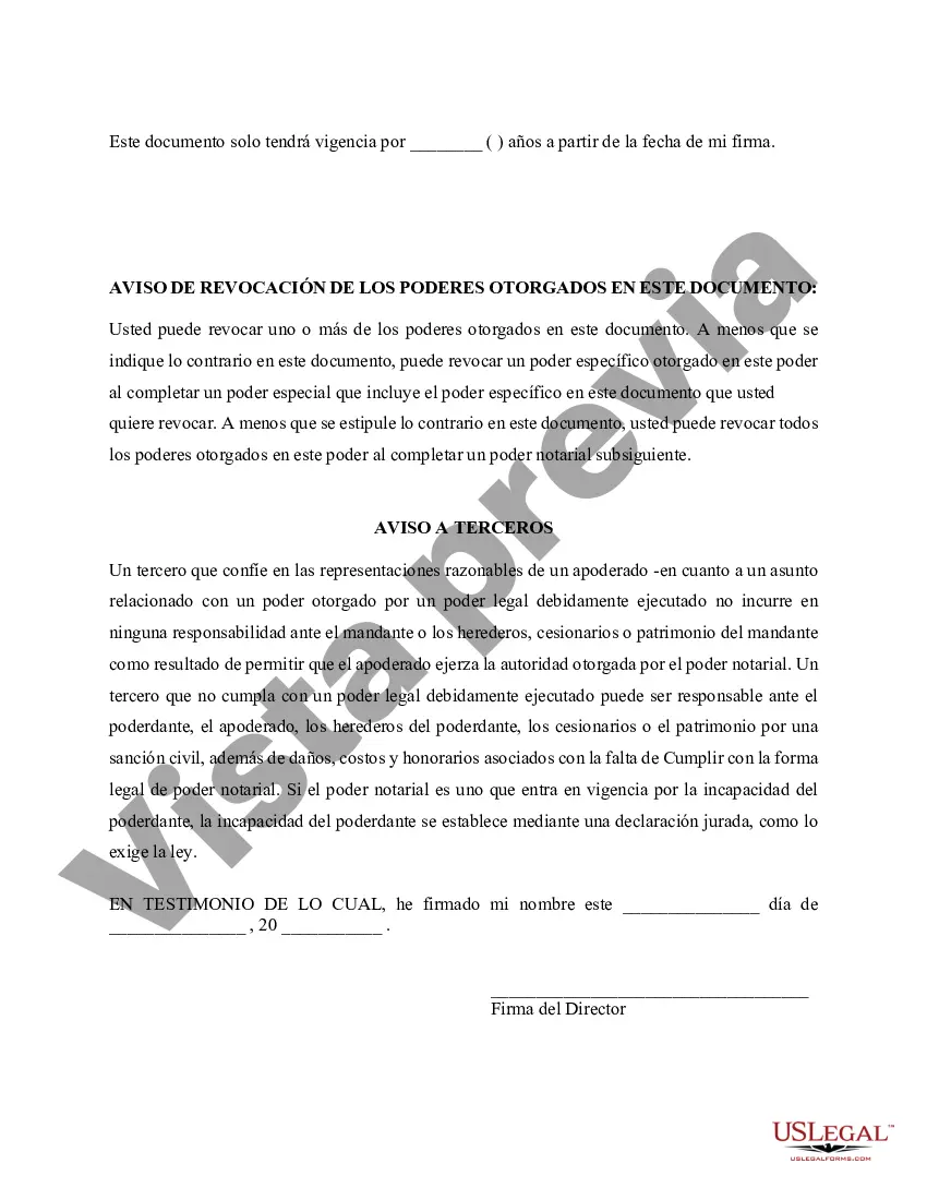 Preview Forma estatutaria de poder notarial duradero: general, limitado, duradero