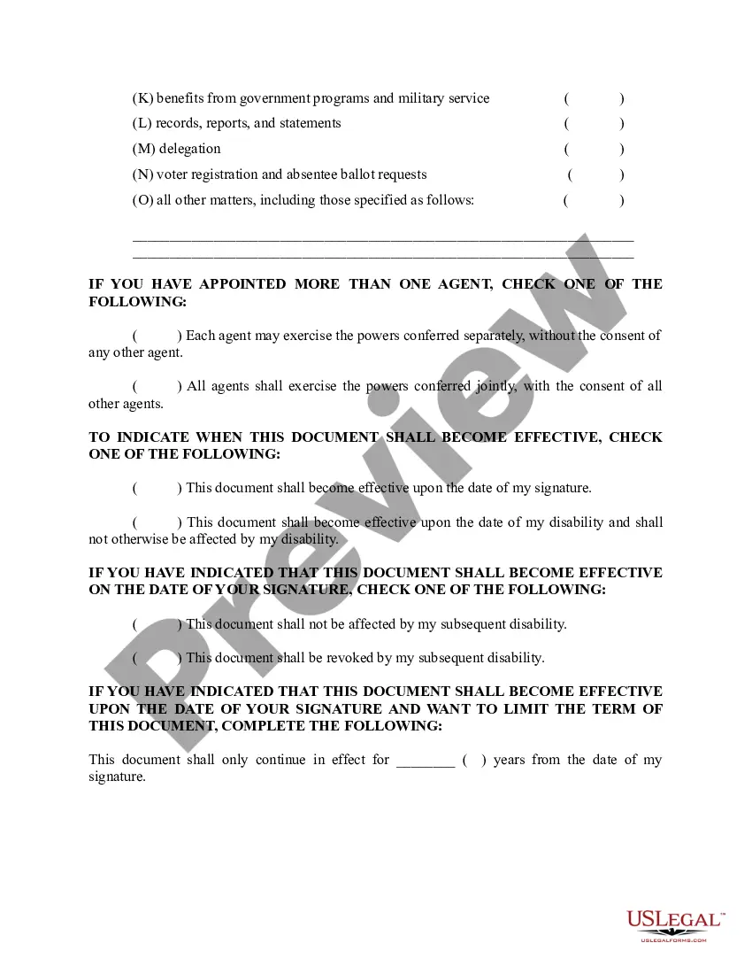 Preview Statutory Form of Durable Power of Attorney - General, Limited, Durable