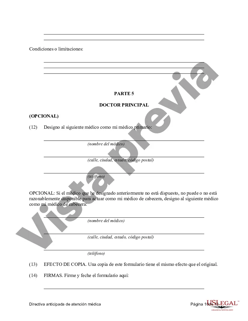 Preview Directiva anticipada legal de atención médica