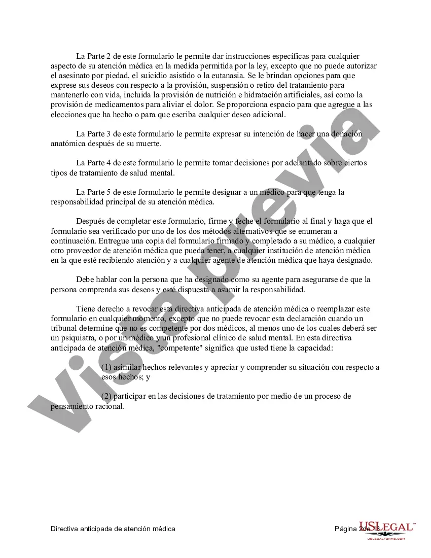 Preview Directiva anticipada legal de atención médica