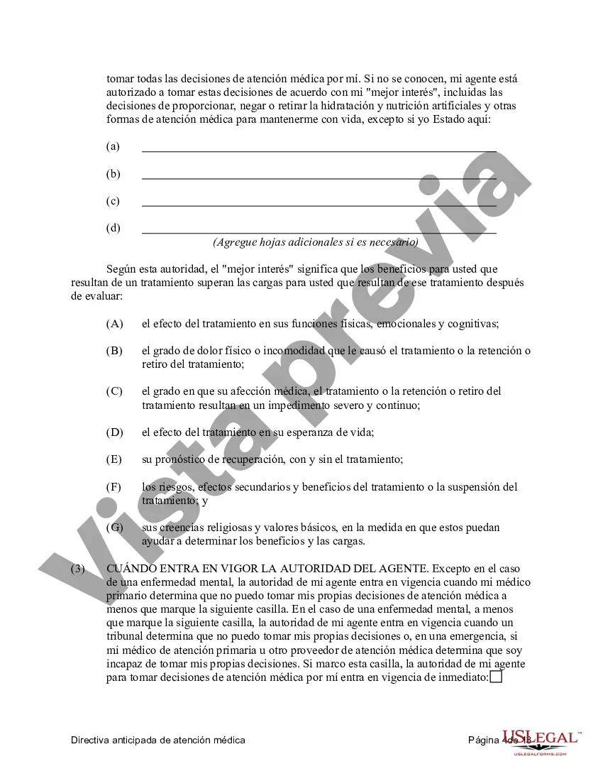 Preview Directiva anticipada legal de atención médica