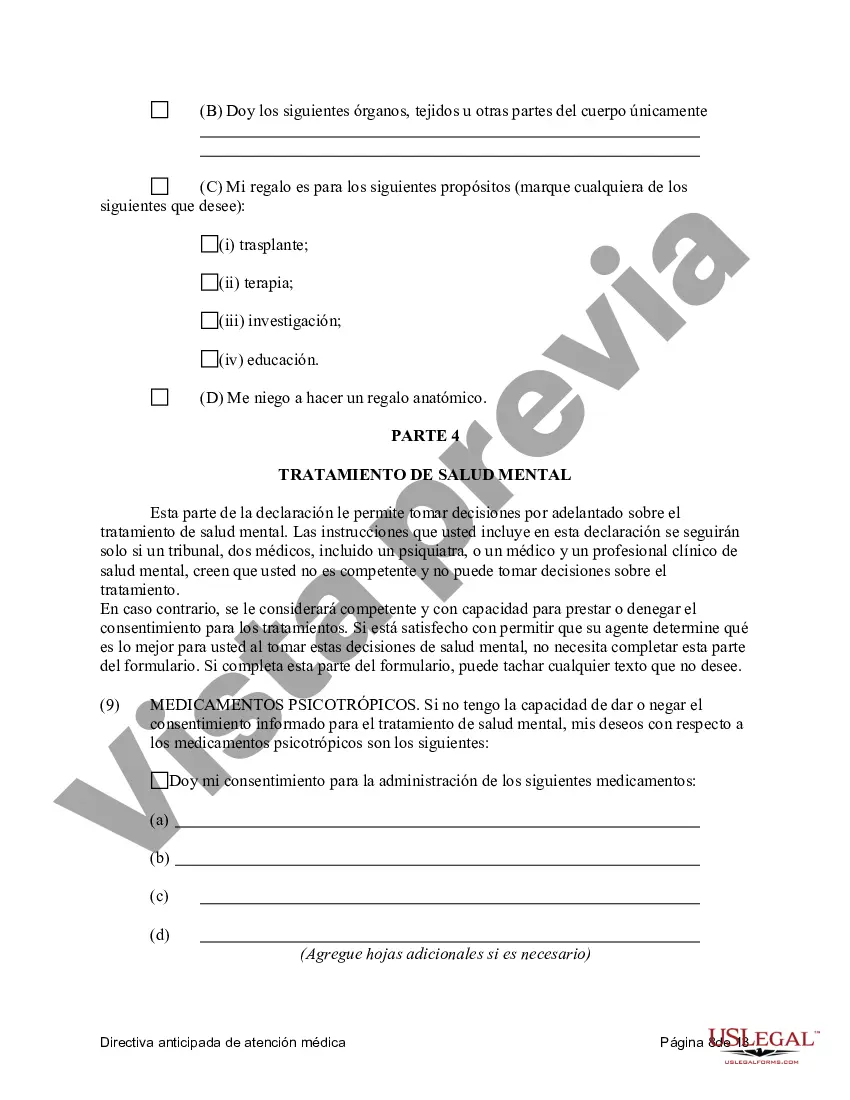 Preview Directiva anticipada legal de atención médica