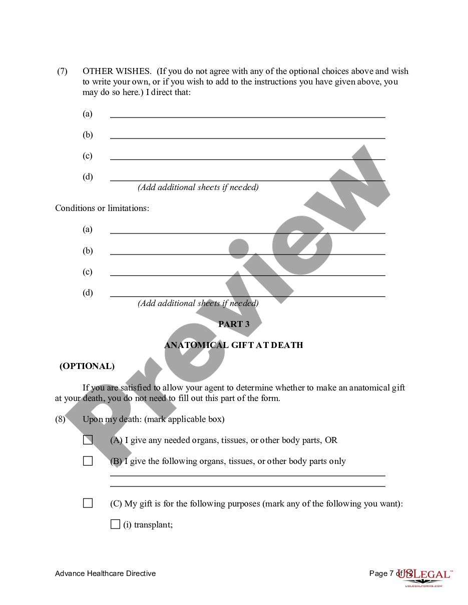 page 6 Statutory Advance Health Care Directive preview