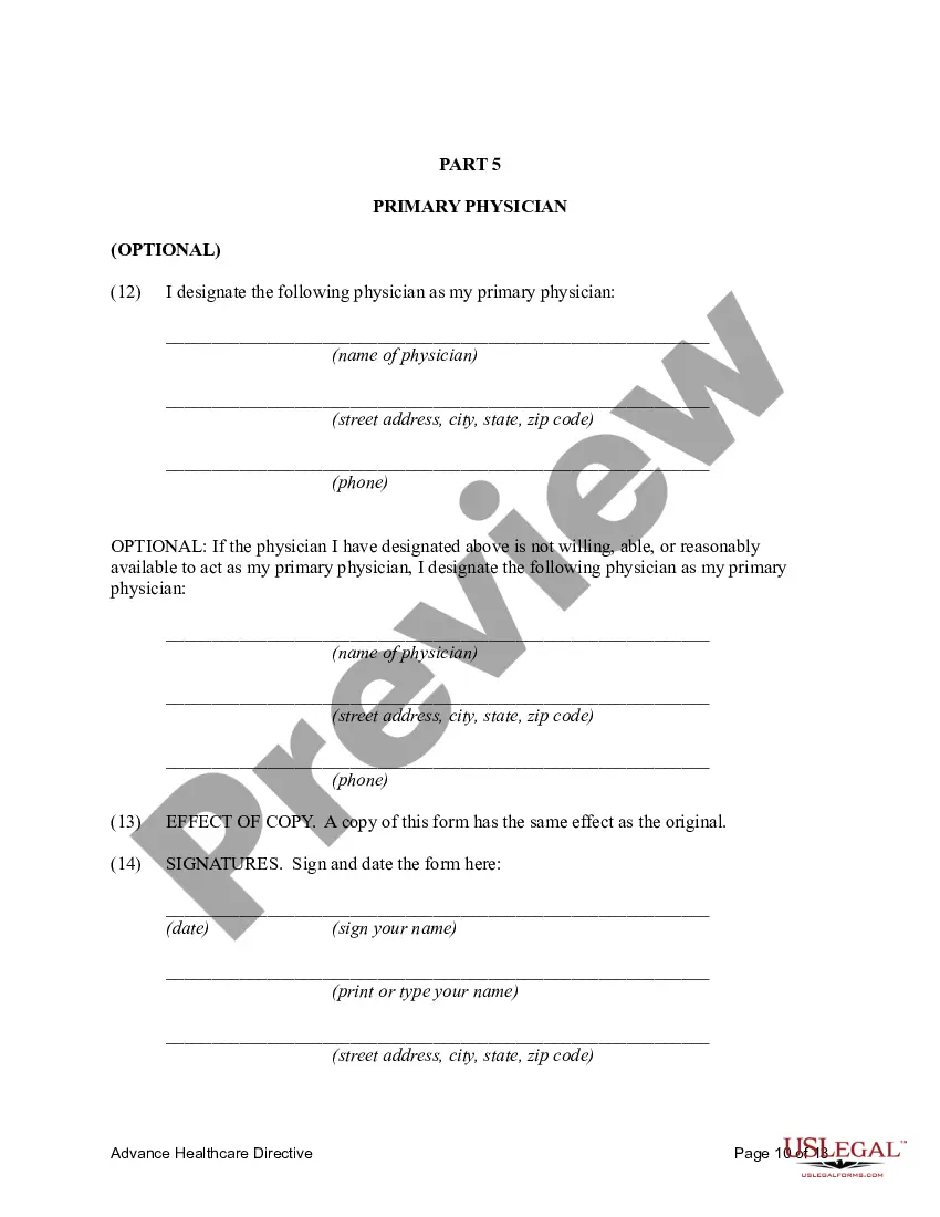 Preview Statutory Advance Health Care Directive