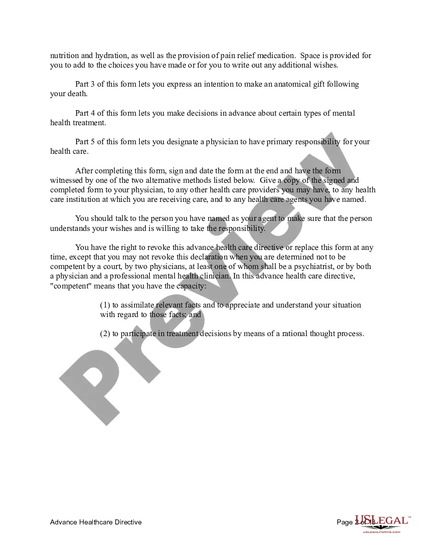 Preview Statutory Advance Health Care Directive