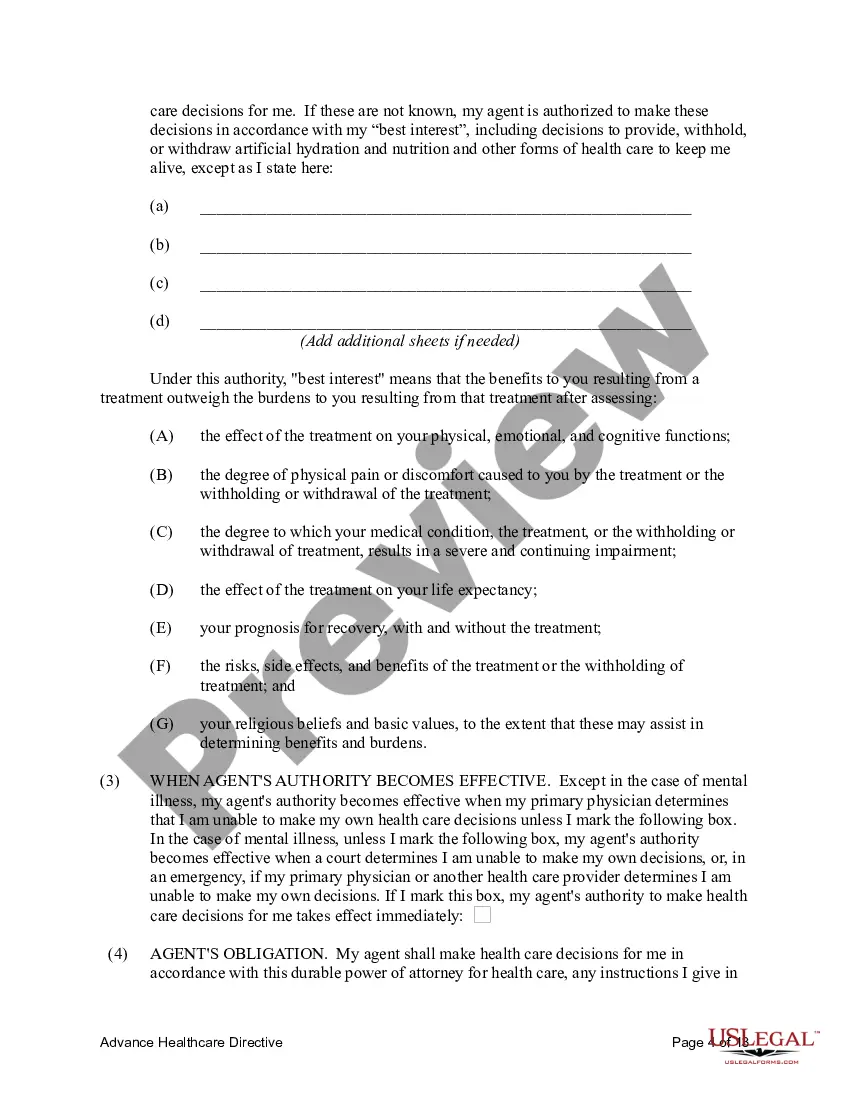 Preview Statutory Advance Health Care Directive