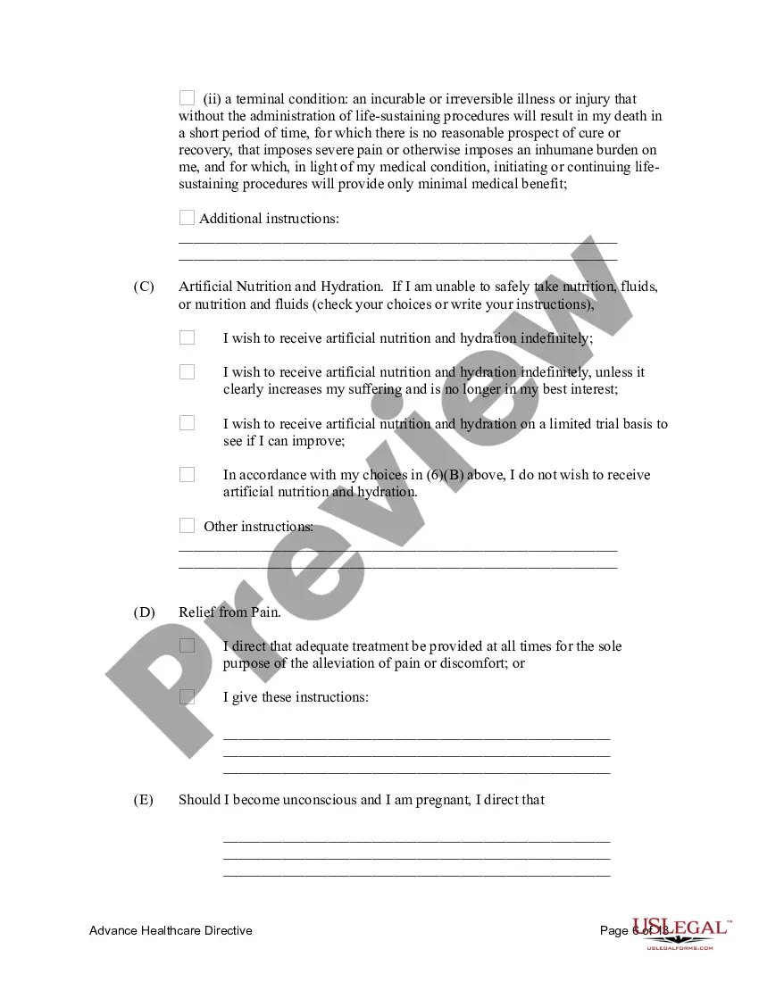 Preview Statutory Advance Health Care Directive