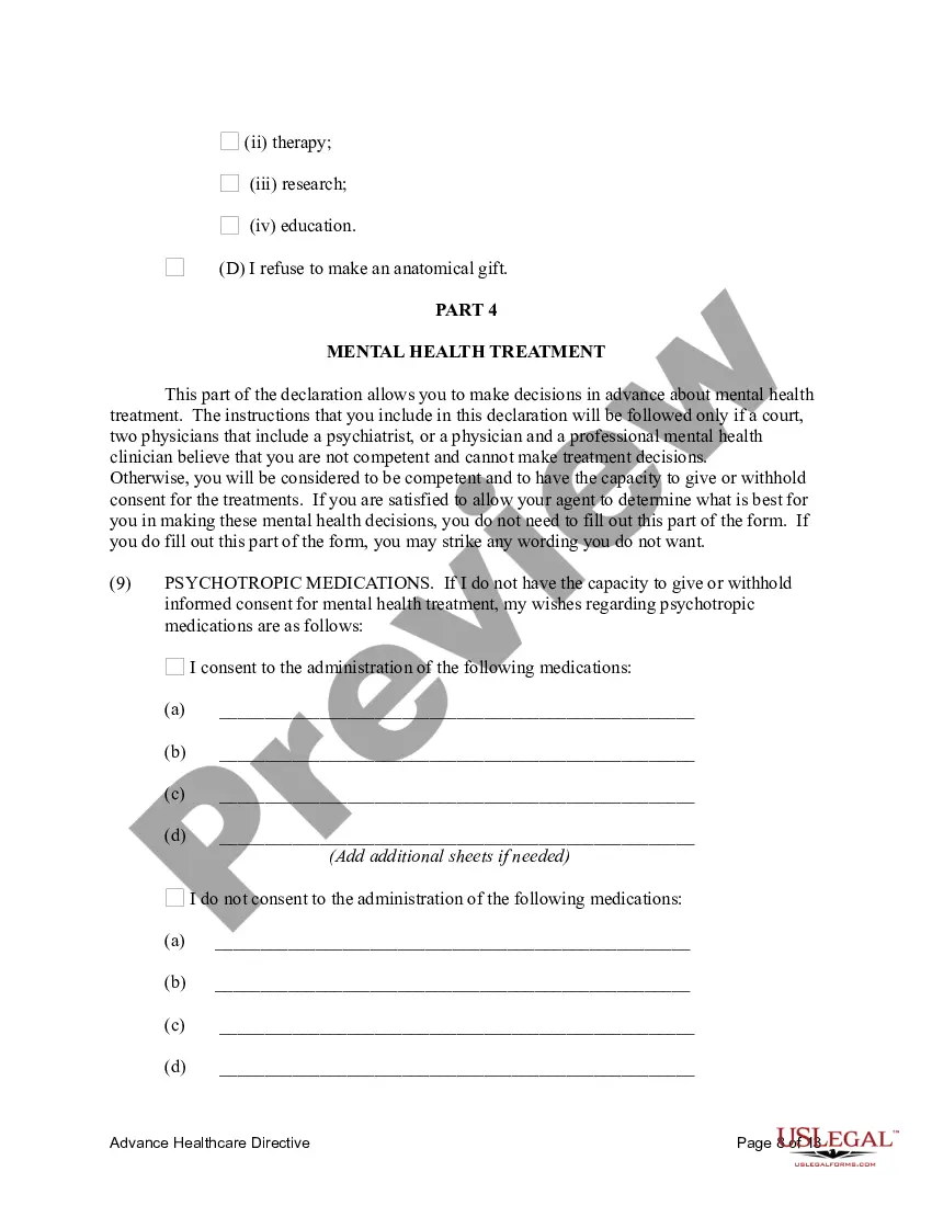 Preview Statutory Advance Health Care Directive