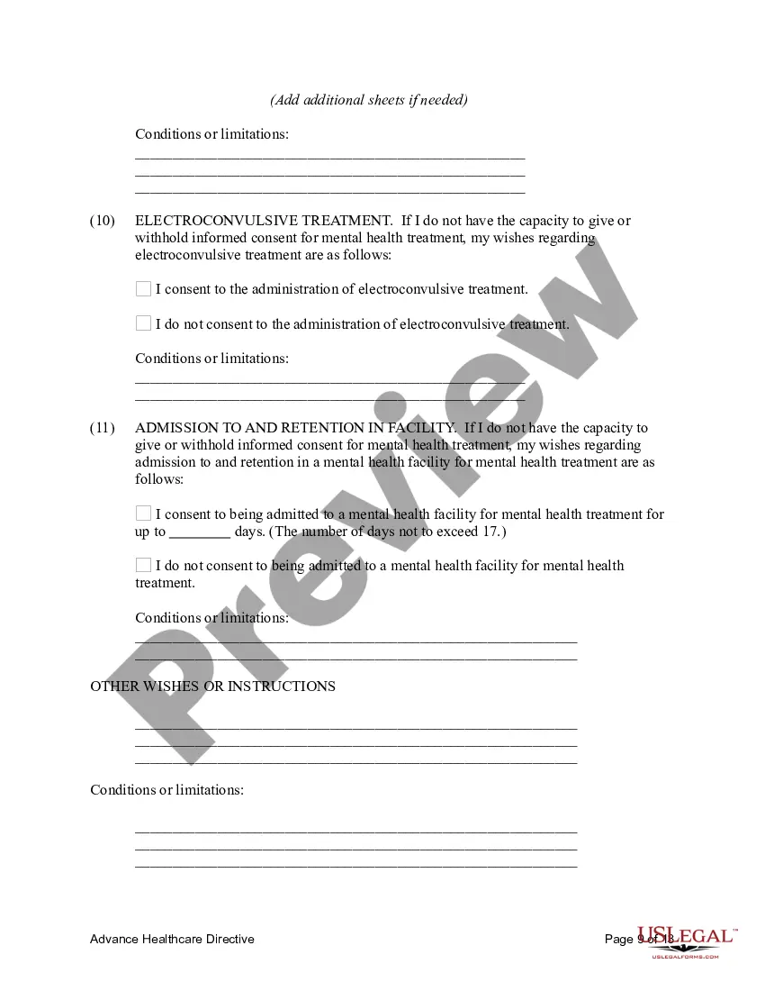 Preview Statutory Advance Health Care Directive