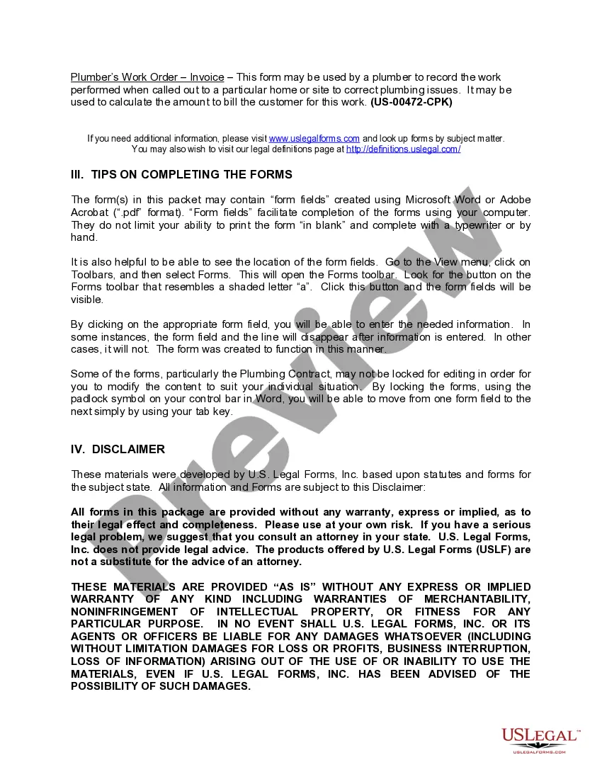 Preview Alaska Plumbing Contractor Package