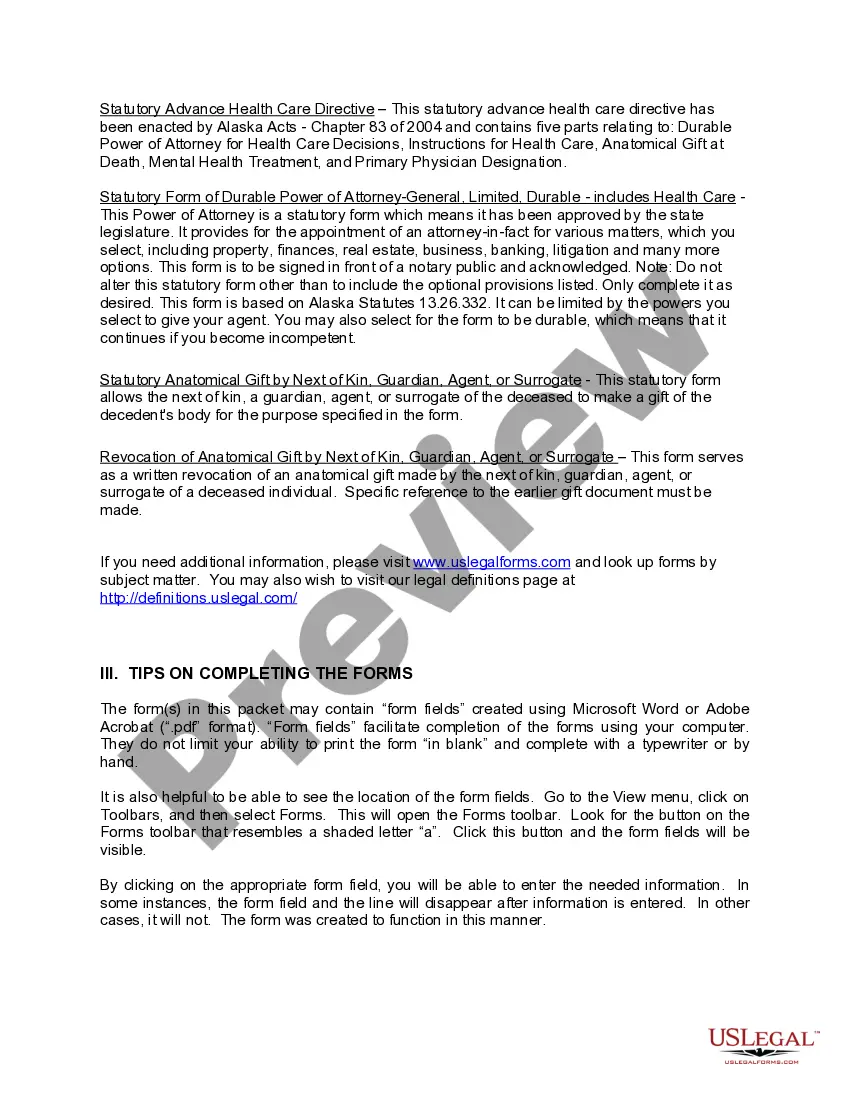 Get Alaska Living Wills and Health Care Package Preview Alaska Living Wills and Health Care Package