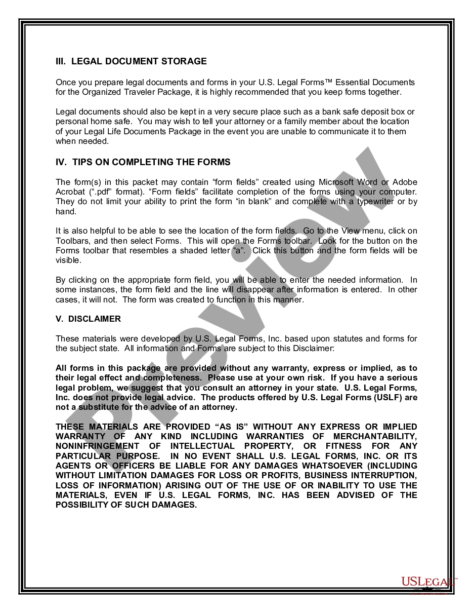 page 3 Essential Documents for the Organized Traveler Package with Personal Organizer preview