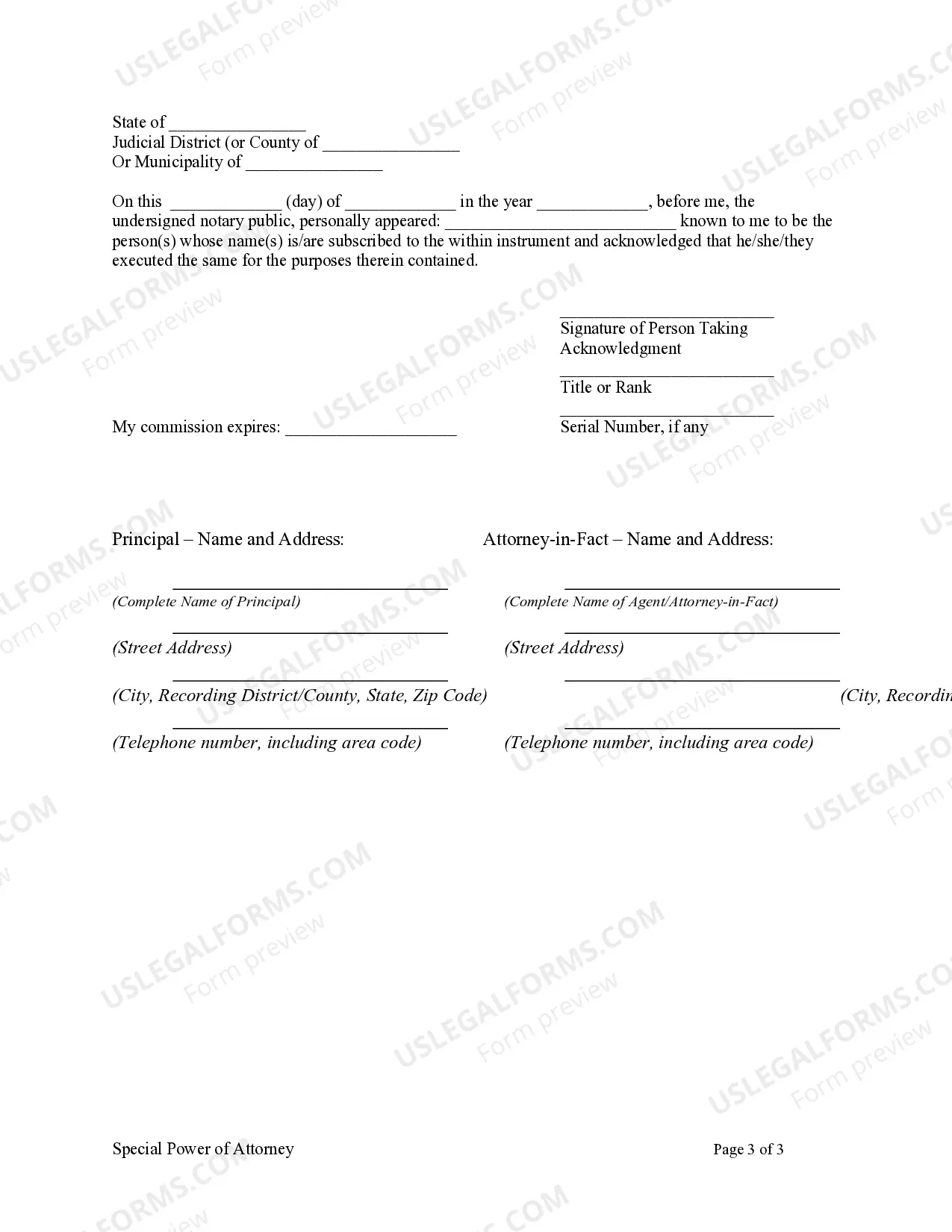 Preview Special or Limited Power of Attorney for Real Estate Purchase Transaction by Purchaser