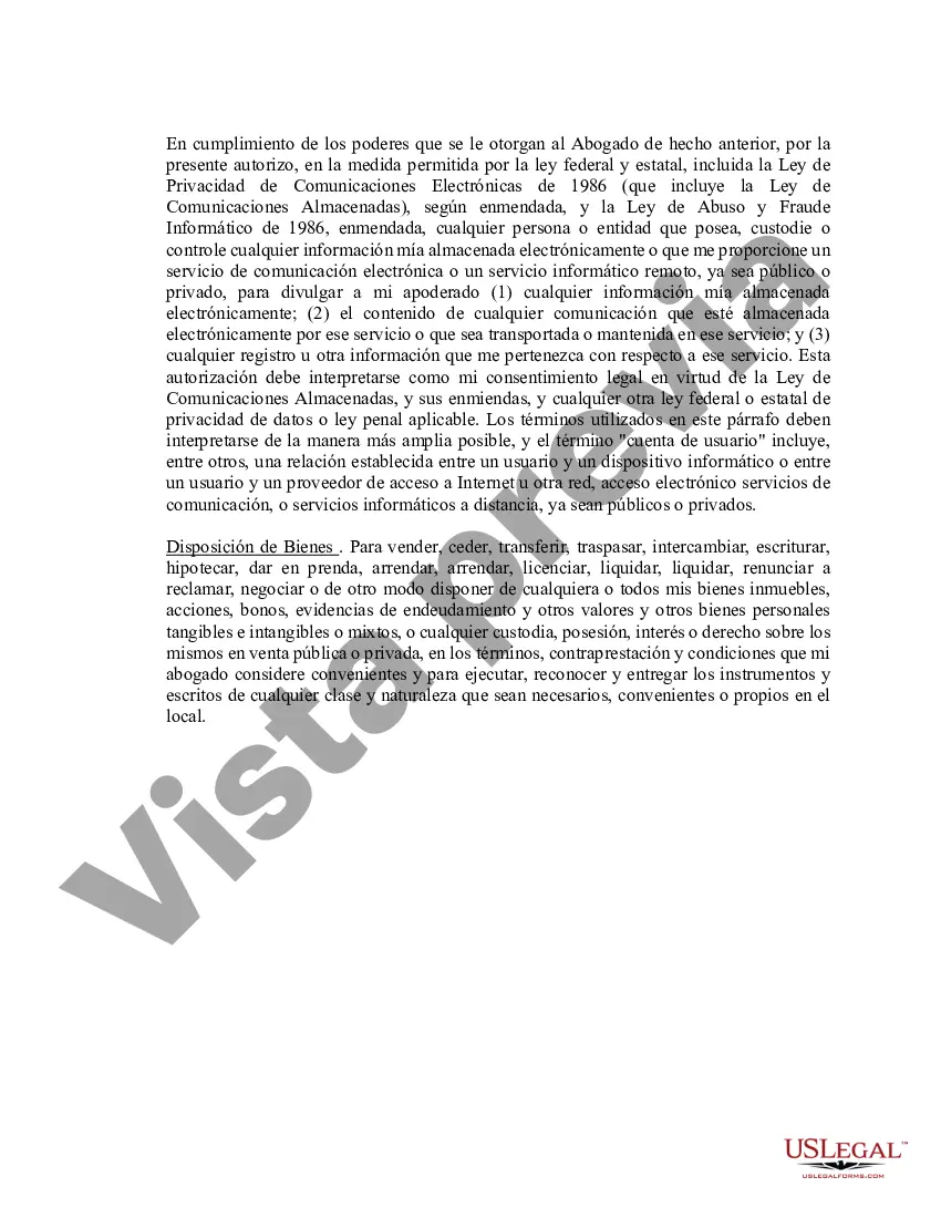 Preview Poder notarial limitado en el que se especifican poderes con ejemplos de poderes incluidos