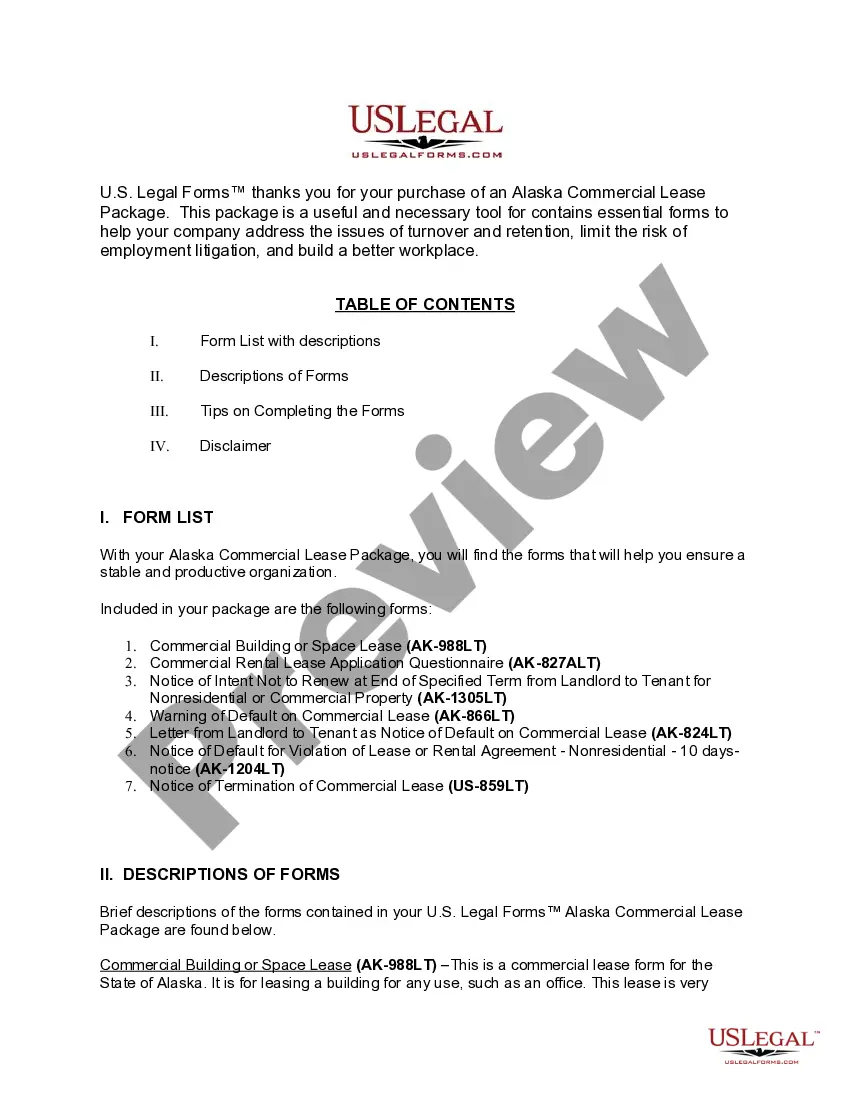 Get Alaska Commercial Lease Package Preview Alaska Commercial Lease Package