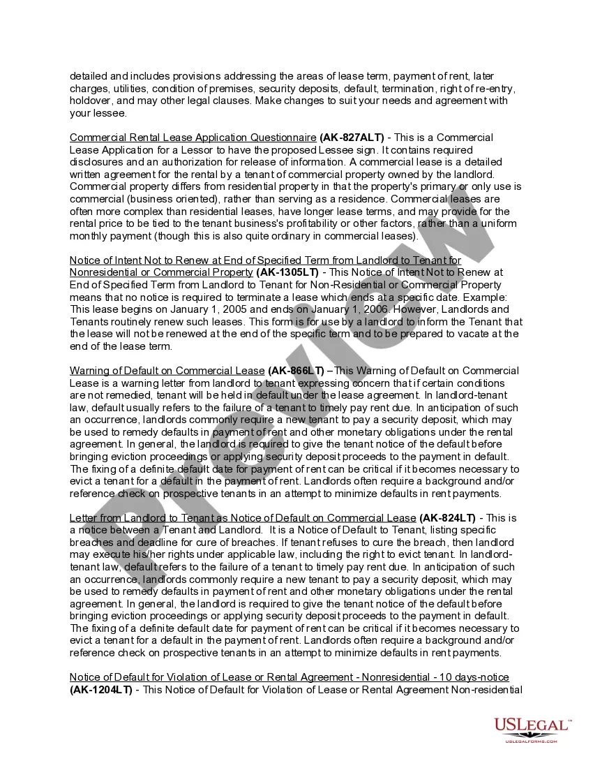 Get Alaska Commercial Lease Package Preview Alaska Commercial Lease Package