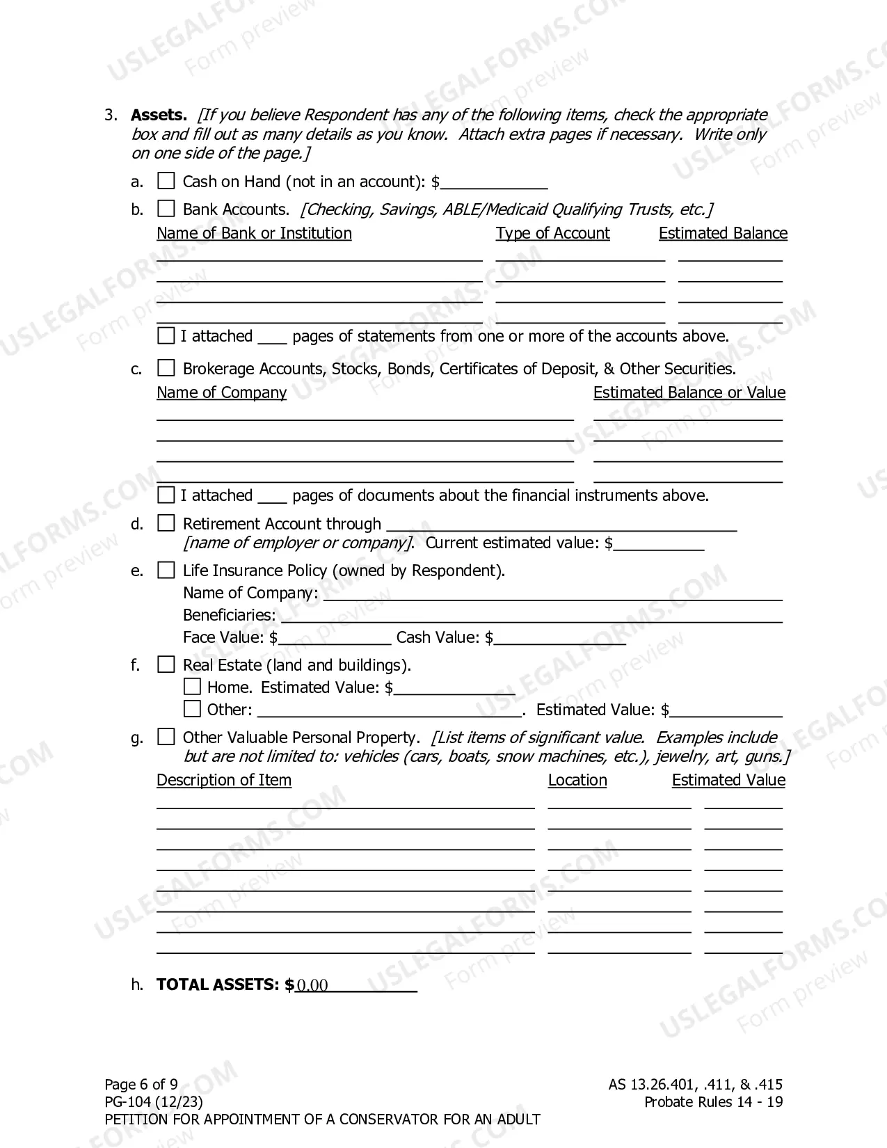 Preview Petition for Appointment of a Conservator for an Adult