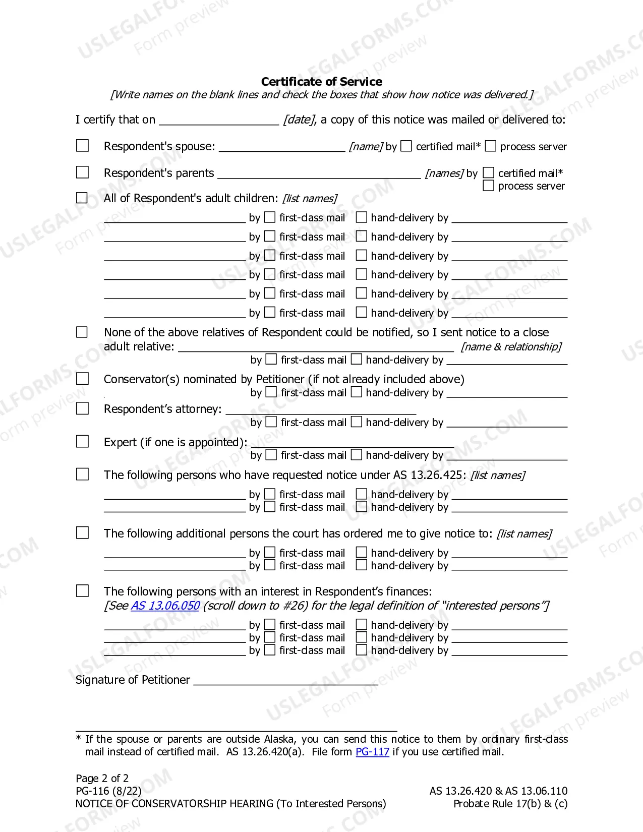 Preview Notice of Conservatorship Hearing - to Interested Persons